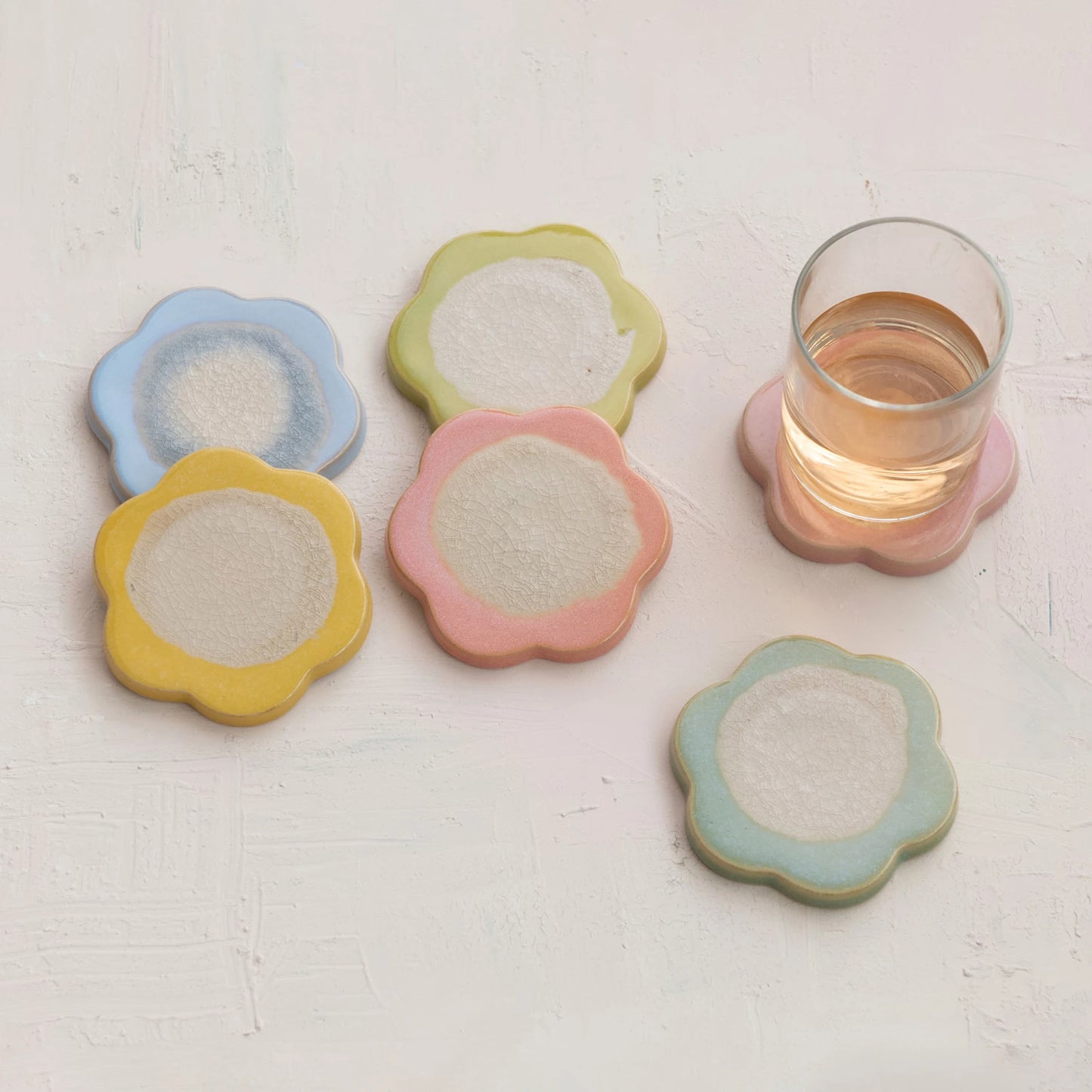 Stoneware Flower Shaped Trivet / Coaster