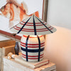Hand-Painted Stoneware Lamp with Inline Switch