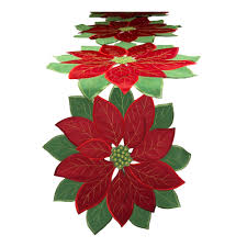 Red Poinsettia Runner