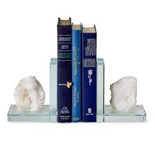 White Quartz and Glass Crystal Bookends