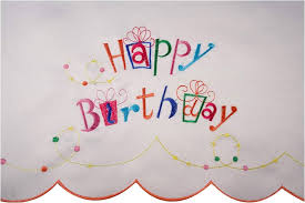 Embroidered Happy Birthday Topper - 36x36