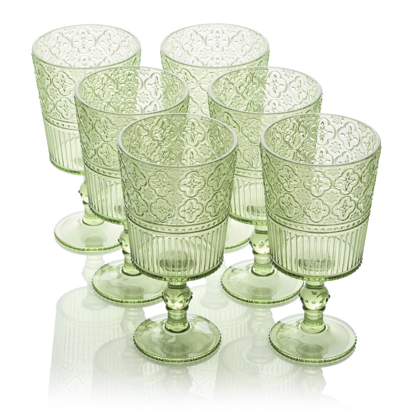 Victoria Green Acrylic Goblet, S/6