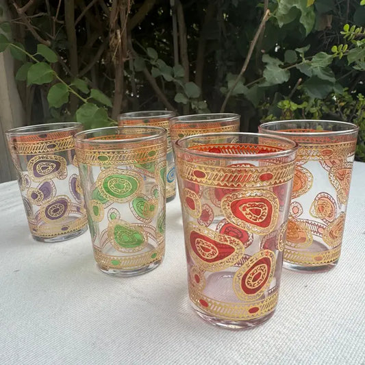 Moroccan Tea Glasses "Sahara" Design, S/6