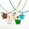 Murano Glass Mini Sparkle Butterfly Pendant Necklace