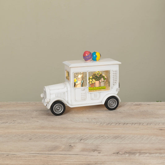 Lighted Easter Truck Spinning Water Globe