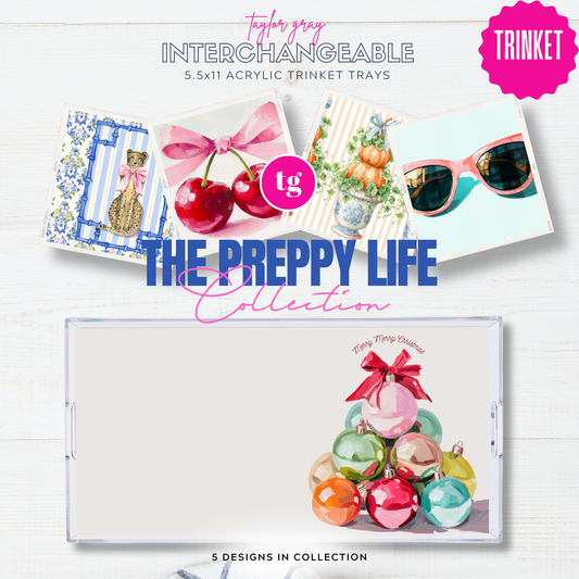 Acrylic Trinket Tray Insert "The Preppy Life"