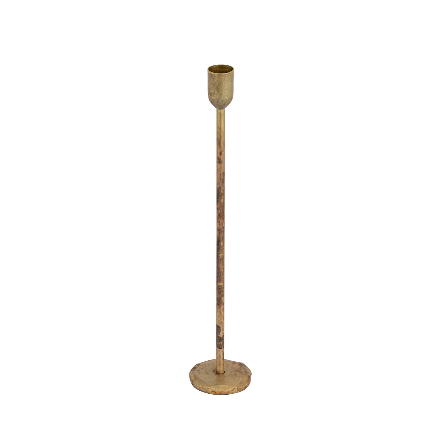 Candle Holder H 12" x Dia 2.25" Old Brass: OLD BRASS / IRON