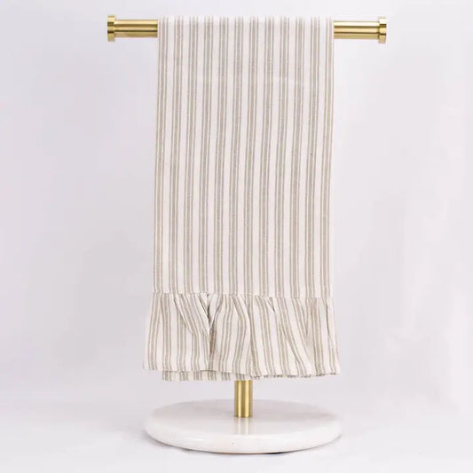 Ticking Stripe Ruffle Hand Towel
