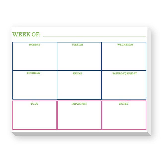 WEEKLY PLANNER NOTEPAD