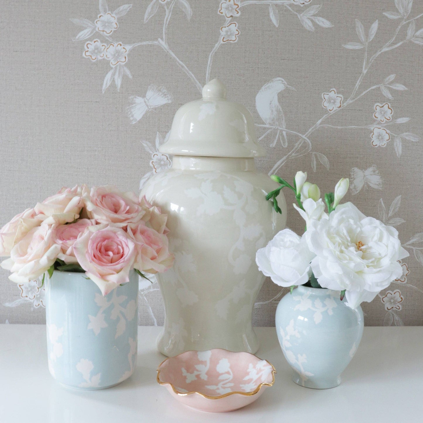 Light Blue Chinoiserie Dreams Large Vase