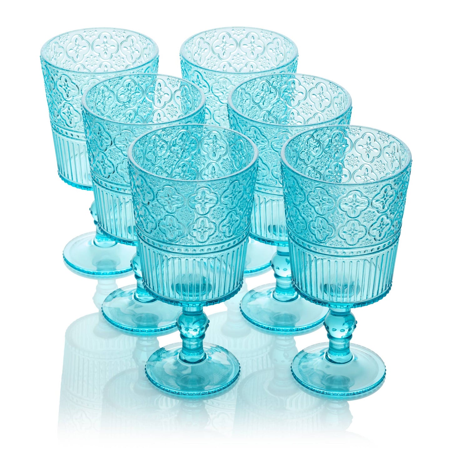 Victoria Aqua Acrylic Goblet, S/6