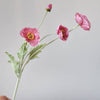 Individual Flocked Floral Poppy Spray: Dark Pink-22"