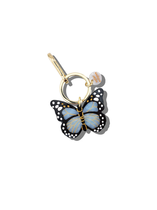 Baby Blue Monarch Butterfly Bag Charm + Keychain