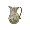 Blue Stoneware Pitcher w/ Flowers