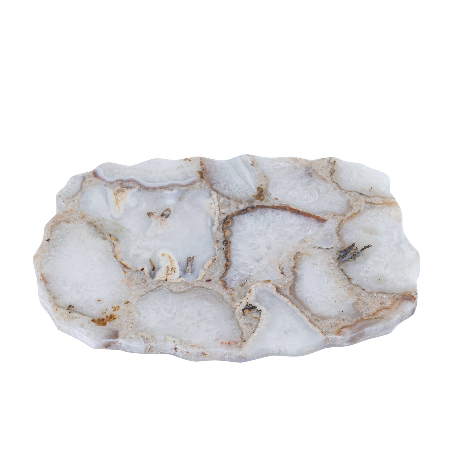 Medium White Natural Stone Agate Platter
