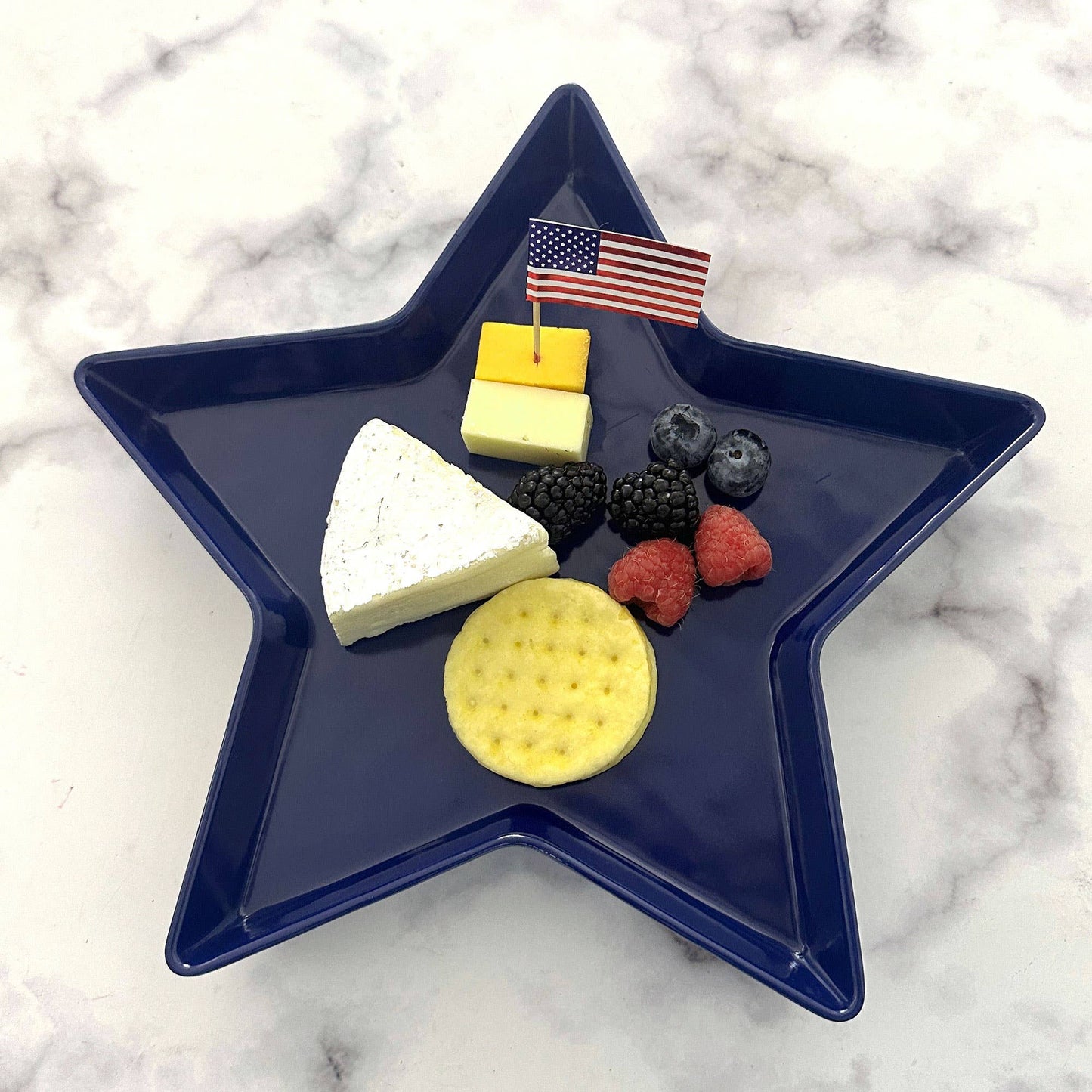 Patriotic Star Melamine 11 1/4" Plate, Blue
