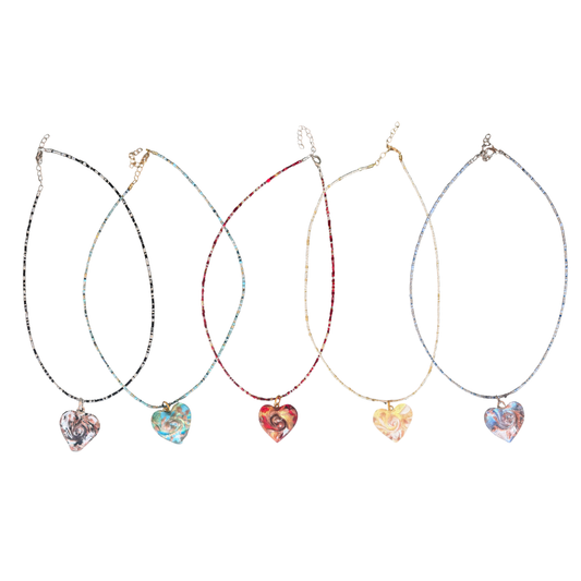 Heart Murano Glass Pendant Necklace