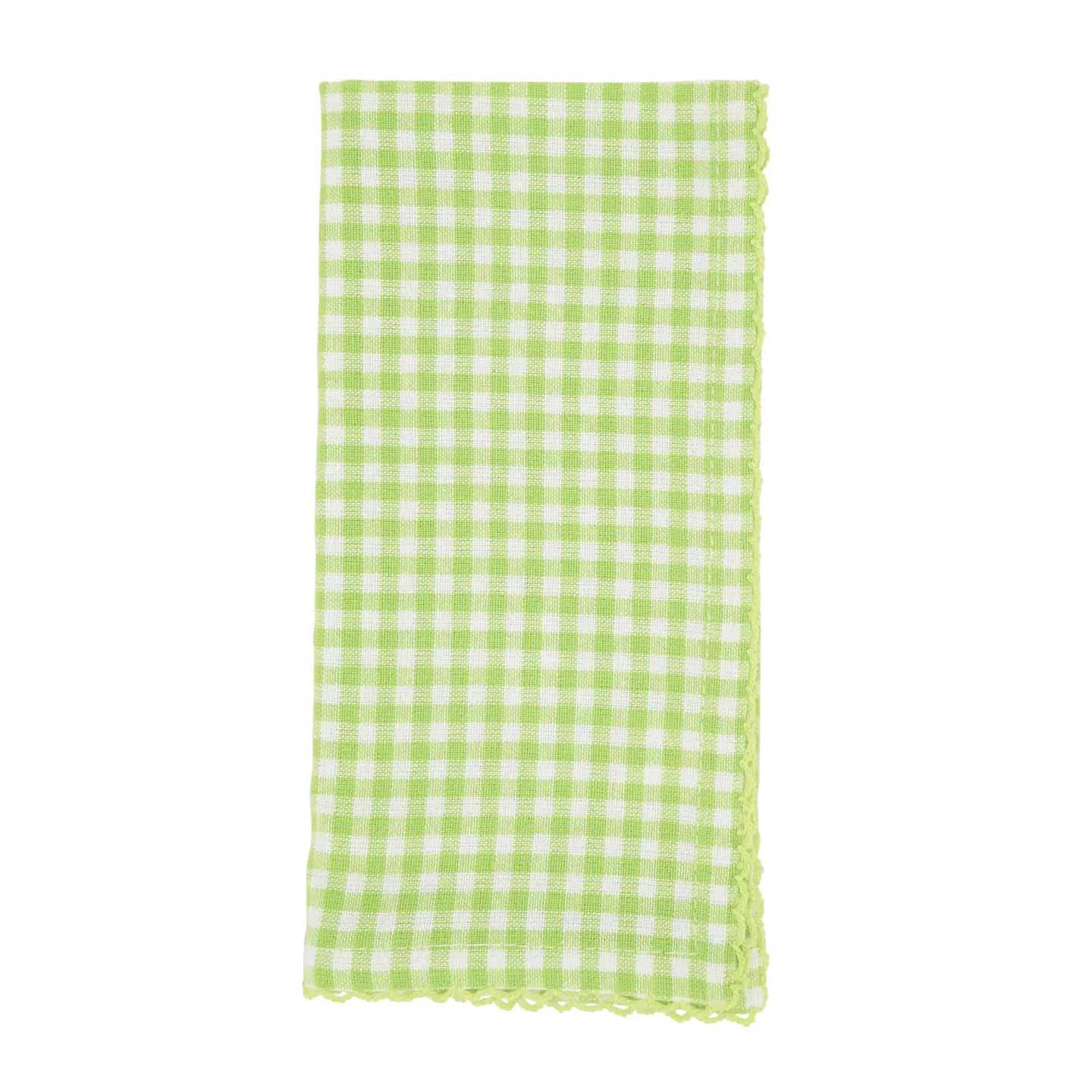 Gingham Napkin: 18", Green, Set of 4