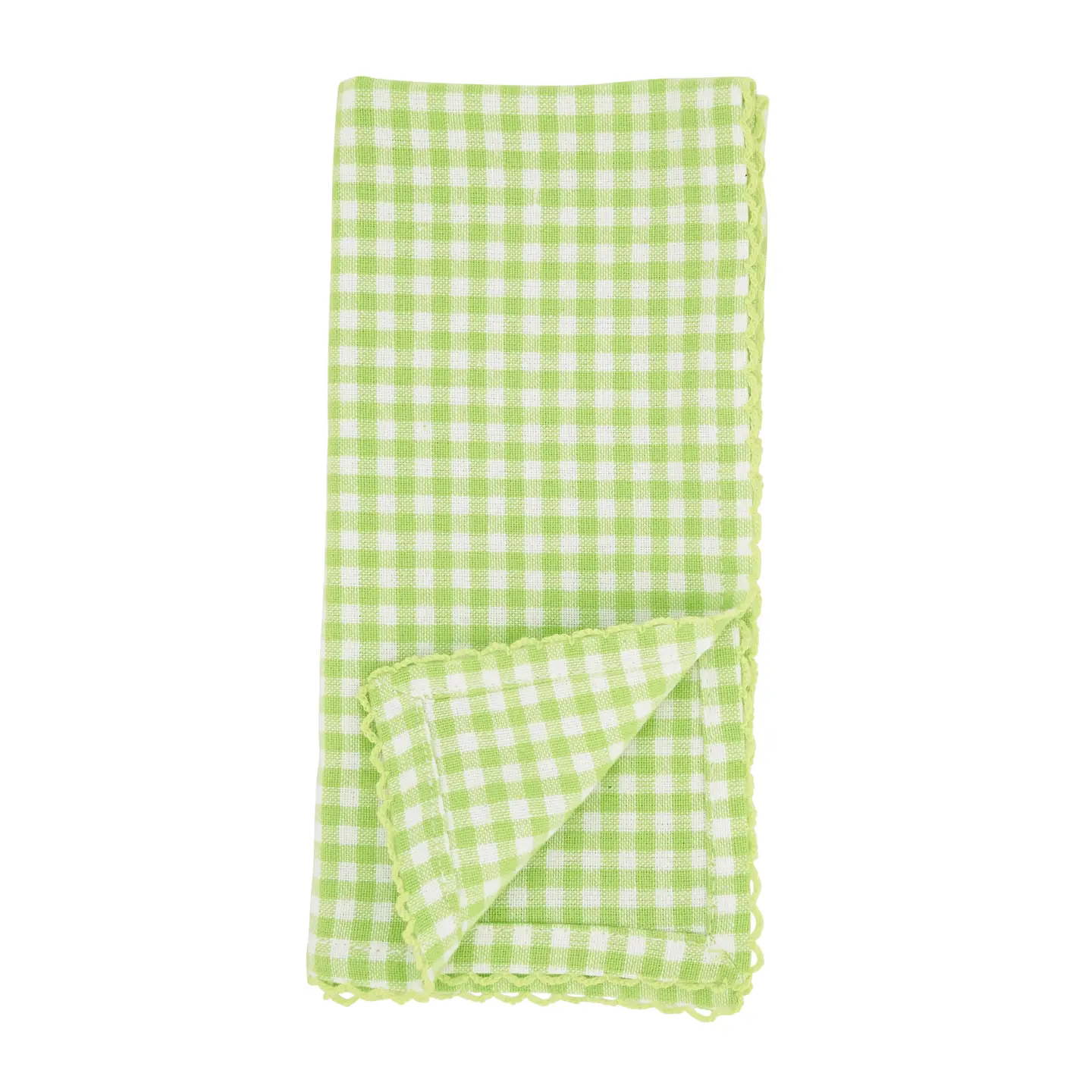 Gingham Napkin: 18", Green, Set of 4