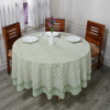 Emerald Green Block 110" Round Tablecloth