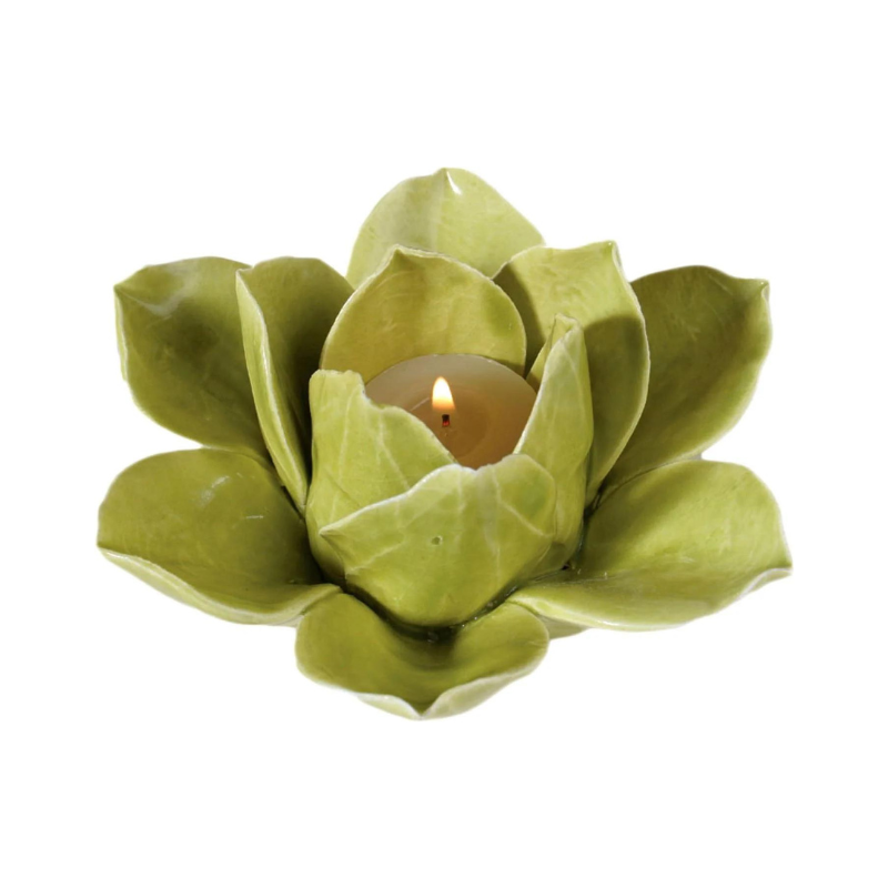 Lotus Tea Light Holder - Green