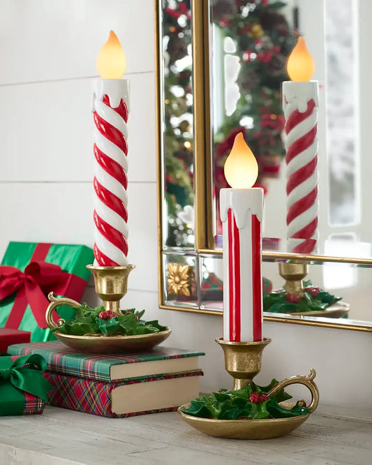 Lighted Vintage Christmas Candle