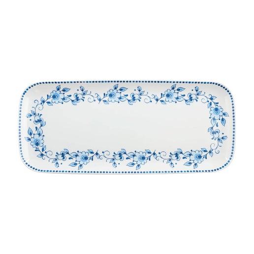 Blue & White Floral 15" Melamine Rectangle Tray