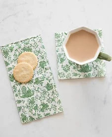 Green Regal Peacock Guest Napkin