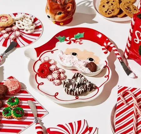 Santa Plate W/ Mustache Bowl