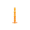 Orange Glass Candlestick, S/2