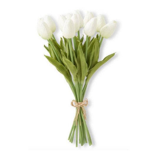 13" Real Touch White Tulip Bundle