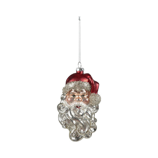 Santa Head Mercury Glass Ornament