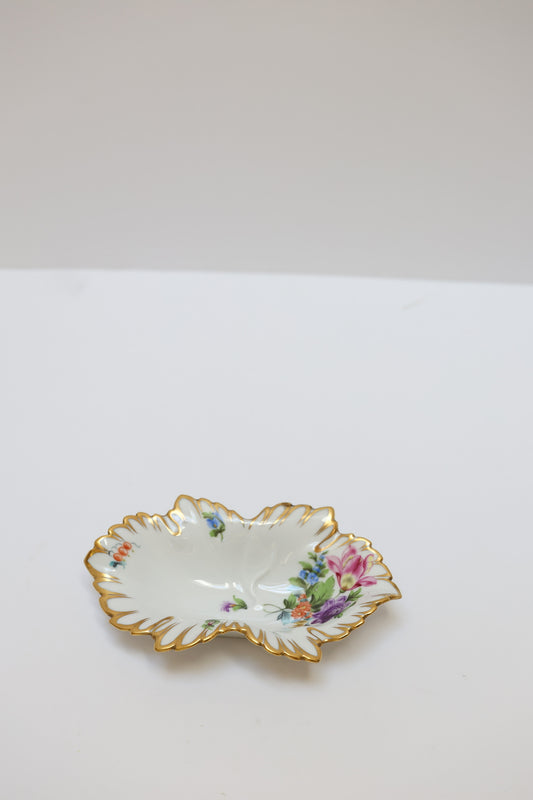 Trinket Leaf Dish Floral