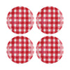 4-Piece Gingham 6" Melamine Plates, Red
