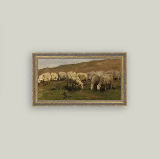 Sheep Landscape Art - 7x12