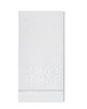 Jardin Linen Hand Towel: White on Taupe