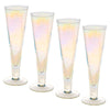 Catalina Footed Champagne Flute Clear: Teal