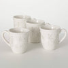 Silver White Snowflake Mug, Set of 4