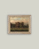 Sheep Farm Framed Antique Art: 7x5