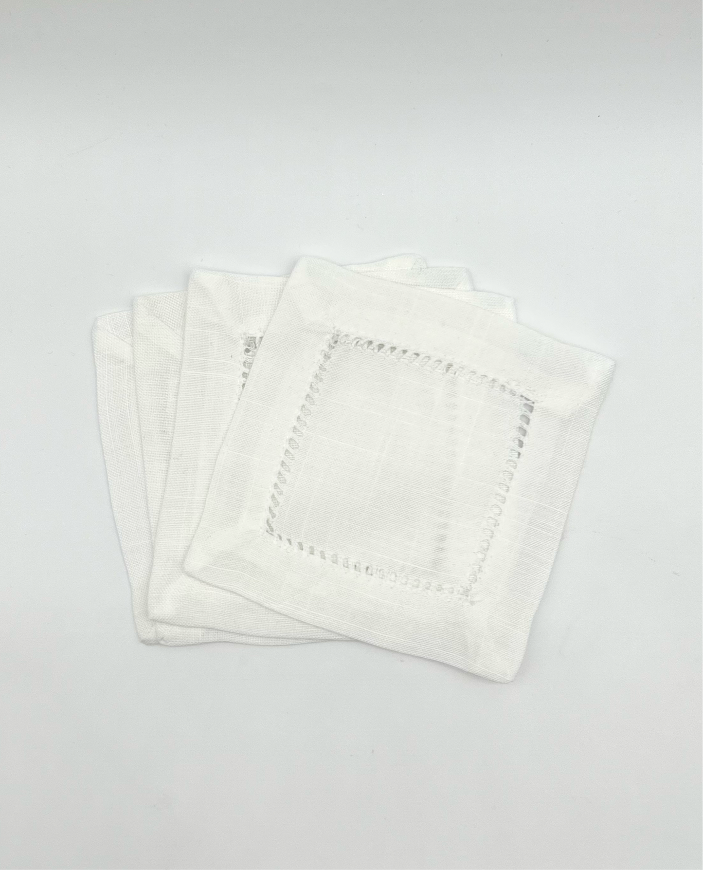 White Cocktail Napkins, Set of 4