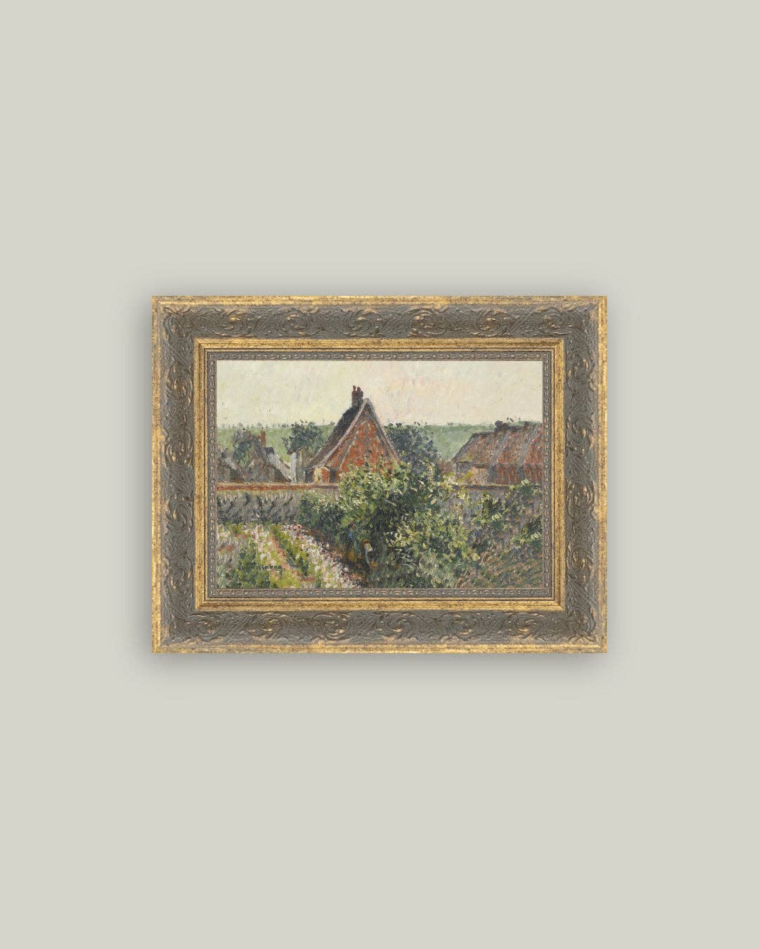 Near the Garden Framed Antique Art: 16x12