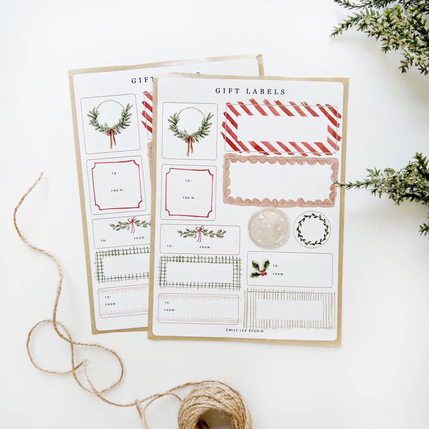 Holiday Gift Label Sticker Sheets