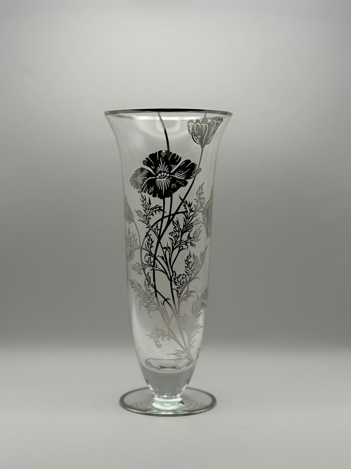 Sterling Overlay Tall Vase