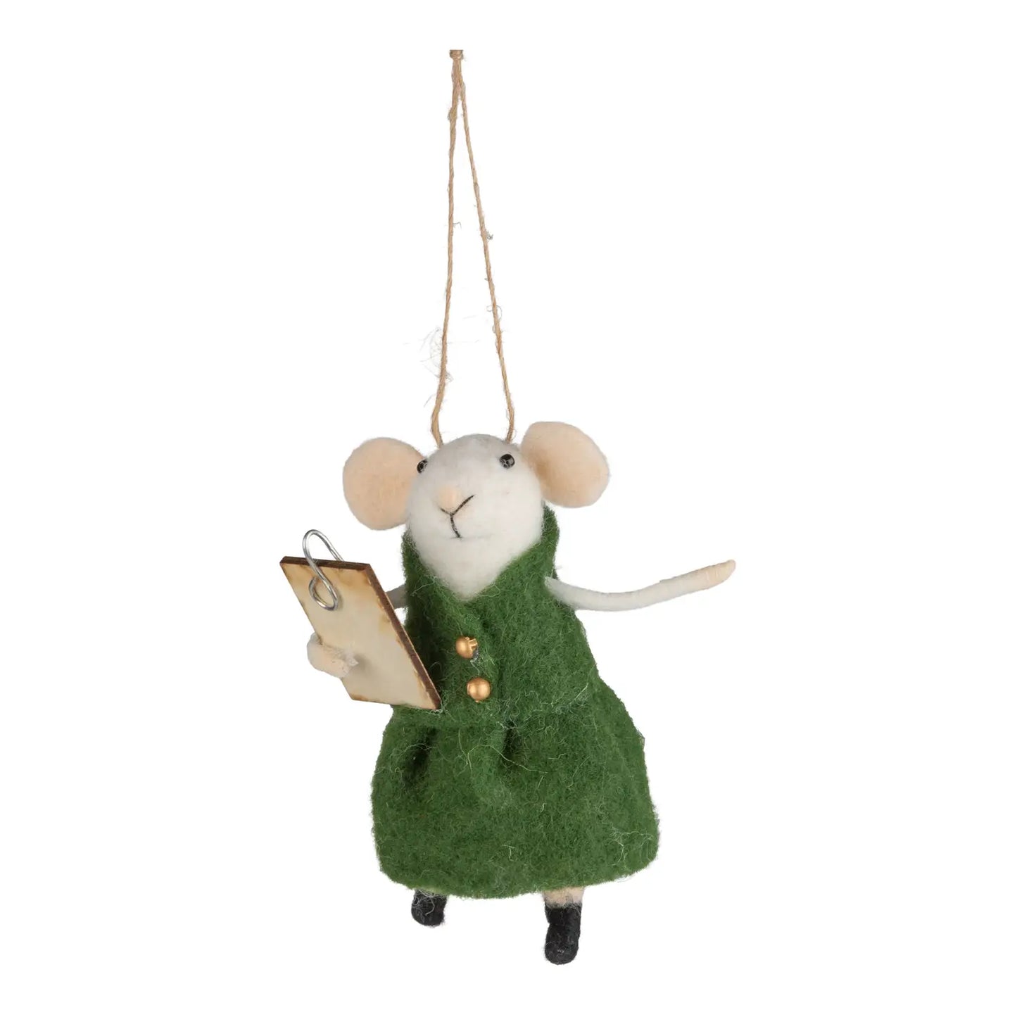 Felt Mouse w/ Clipboard Ornament
