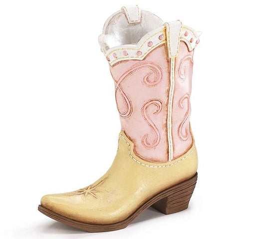 Cowboy Boot Vase Pink