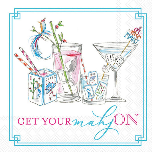 Paper Cocktail Napkin 20 Ct Mahjong Drinks