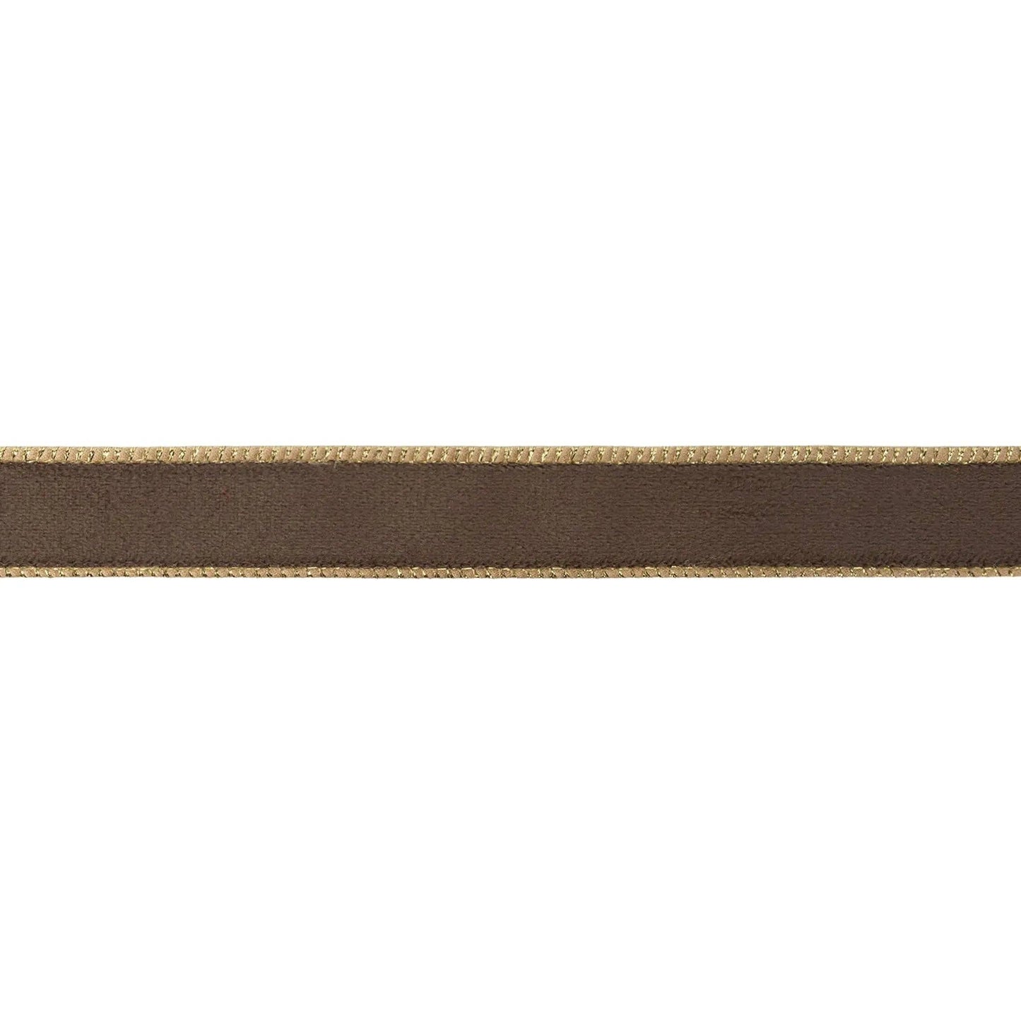 Brown w/ Gold Shimmer | 1" Reversible Velvet Wired Ribbon | Satin Backing | 10 Yard Roll