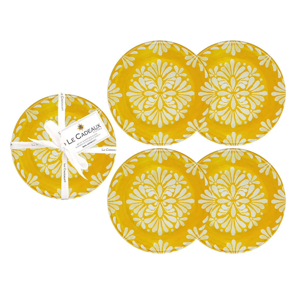 Paloma Yellow Appetizer Plates - S/4
