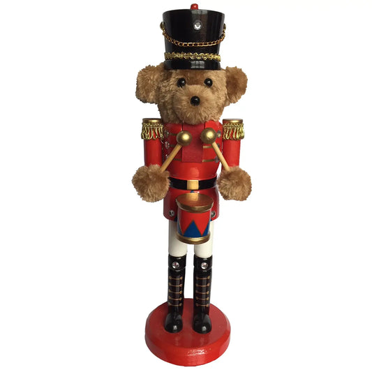 14" Teddy Bear Drummer Nutcracker