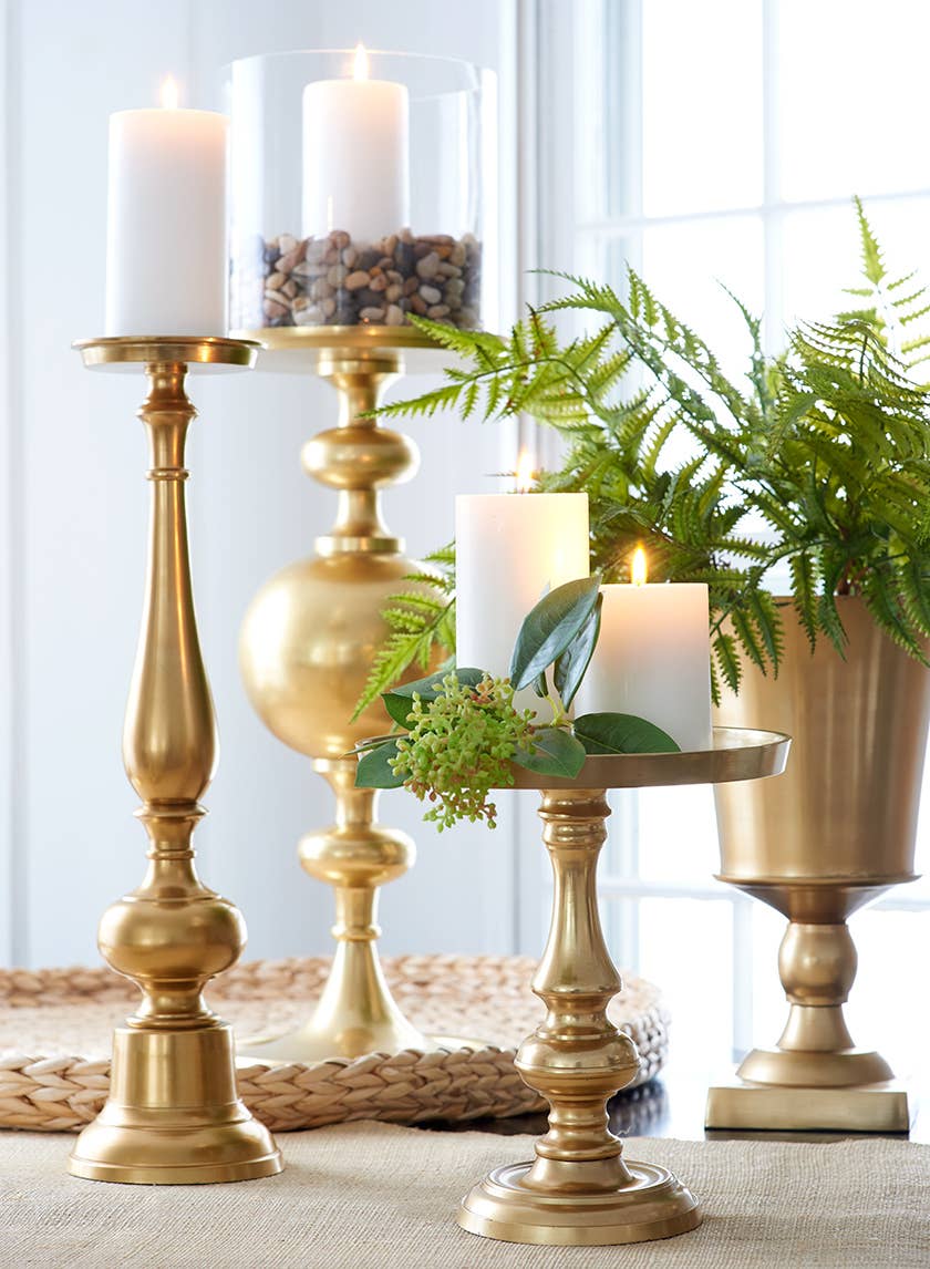 10.5" Gold Pedestal Pillar Plate